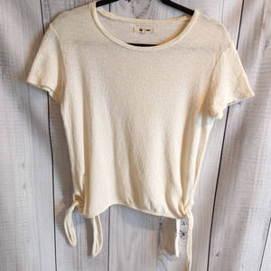 Madewell | Ivory 100% Textured Cotton Tie-Side Top